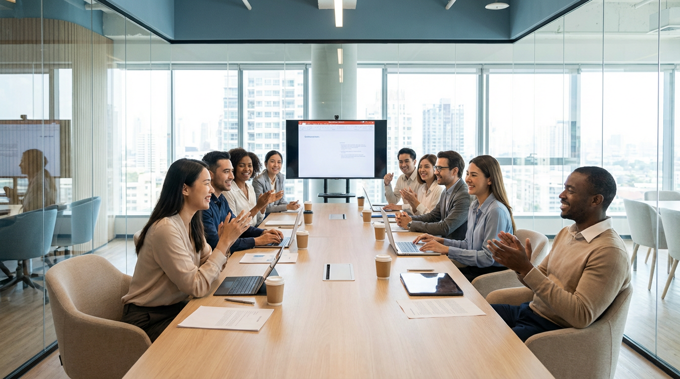 Reunião de vendas presencial profissional